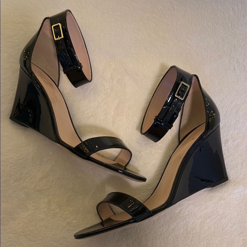 Kate Spade Patent Leather Wedge Sandal (made in Italy!)